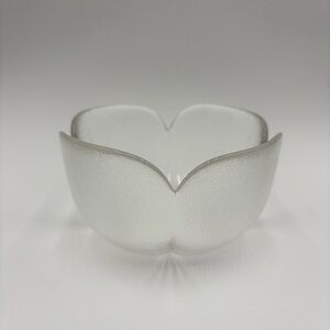 Small Textured Frosted Glass Rosenthal Studio Linie Line Bowl by Bjorn Wiinblad